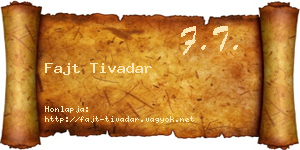 Fajt Tivadar névjegykártya